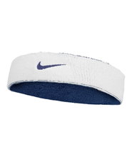 Nike Swoosh Classic Reversible Headband (Cotton Blend) navy blue/white - 1 piece